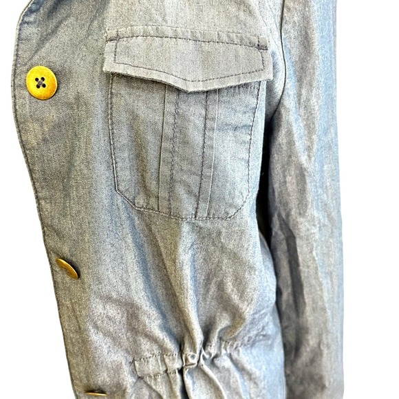 COLDWATER CREEK Casual Denim Safari Style Jacket with drawstring waist SIZE S - Picture 7 of 7